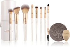 Luvia Cosmetics Prime Vegan Brush Set with Case Sparkling Wine 10 pcs