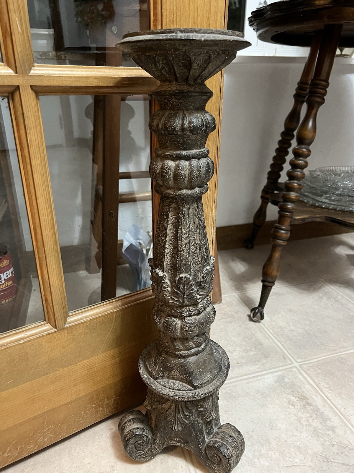 Pedestal 27&rdquo; x 6&rdquo; x 6&rdquo;Antique Candlestick Candle Holde