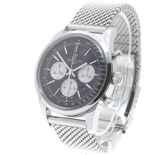 BREITLING WATCH AB0151 TRANSOCEAN CHRONOGRAPH DATE AUTOMATIC BLACK DIAL SS MEN'S 3