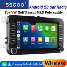 7" Fit Apple Carplay Car Stereo Radio Android 13 GPS MP5 Player For VW GOLF MK5