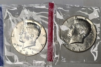 1981 P&D Kennedy Half Dollars  Unc  Mint Cello Ships Free 