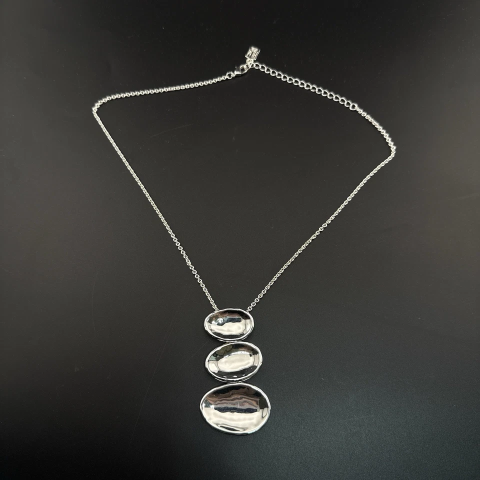 Collar Robert Lee Morris RLM Modernista Blanco Bronce Ovalado Colgante Negrita QVC Foto 3 de 4