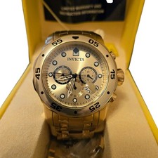 Invicta Men's Gold Stainless Quartz Chronograph Date Watch w/ Box