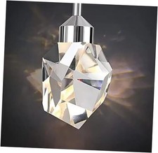 Chrome Crystal Pendant Lights Kitchen Island, Bedroom Bedside 1-Light Silver