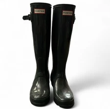 Hunter Women's Original Tall Waterproof Adjustable Buckle Gloss/Matte Rain Boots