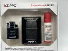 Zippo Authentic Street Chrome Design 207 Double Torch Butane Lighter Gift Set
