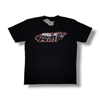 Any Means Possible AMP In Flames Graphic Crew Neck Black T-Shirt Men's XXL NWT