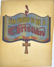 Original VINTAGE 1970s Heat Transfer | I'm Proud to be a Christian - Bundle 5