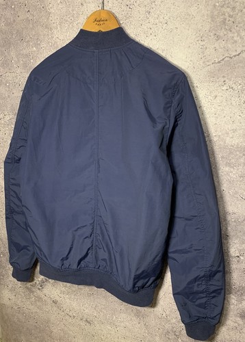 United Colors Of Benetton Mens Vintage Blue Nylon Full Zip Bomber Jacket Size 46 - Picture 18 of 18