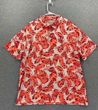 Under Armour The Playoff Polo Golf Shirt Mens XXL Orange Floral Print Neon