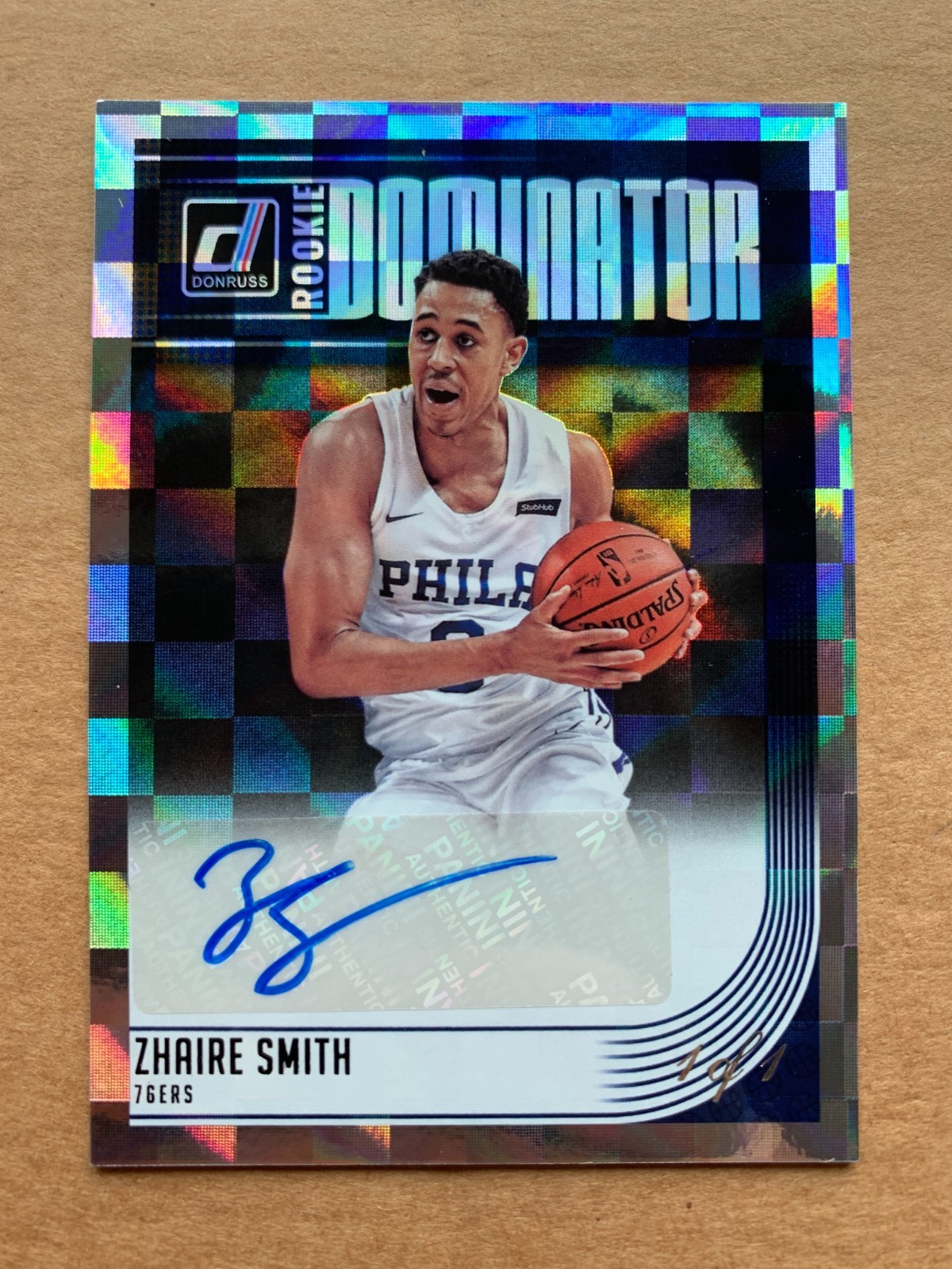 Zhaire Smith 2028-19 Panini Donruss Rookie Dominator Autograph Auto BLACK 1/1