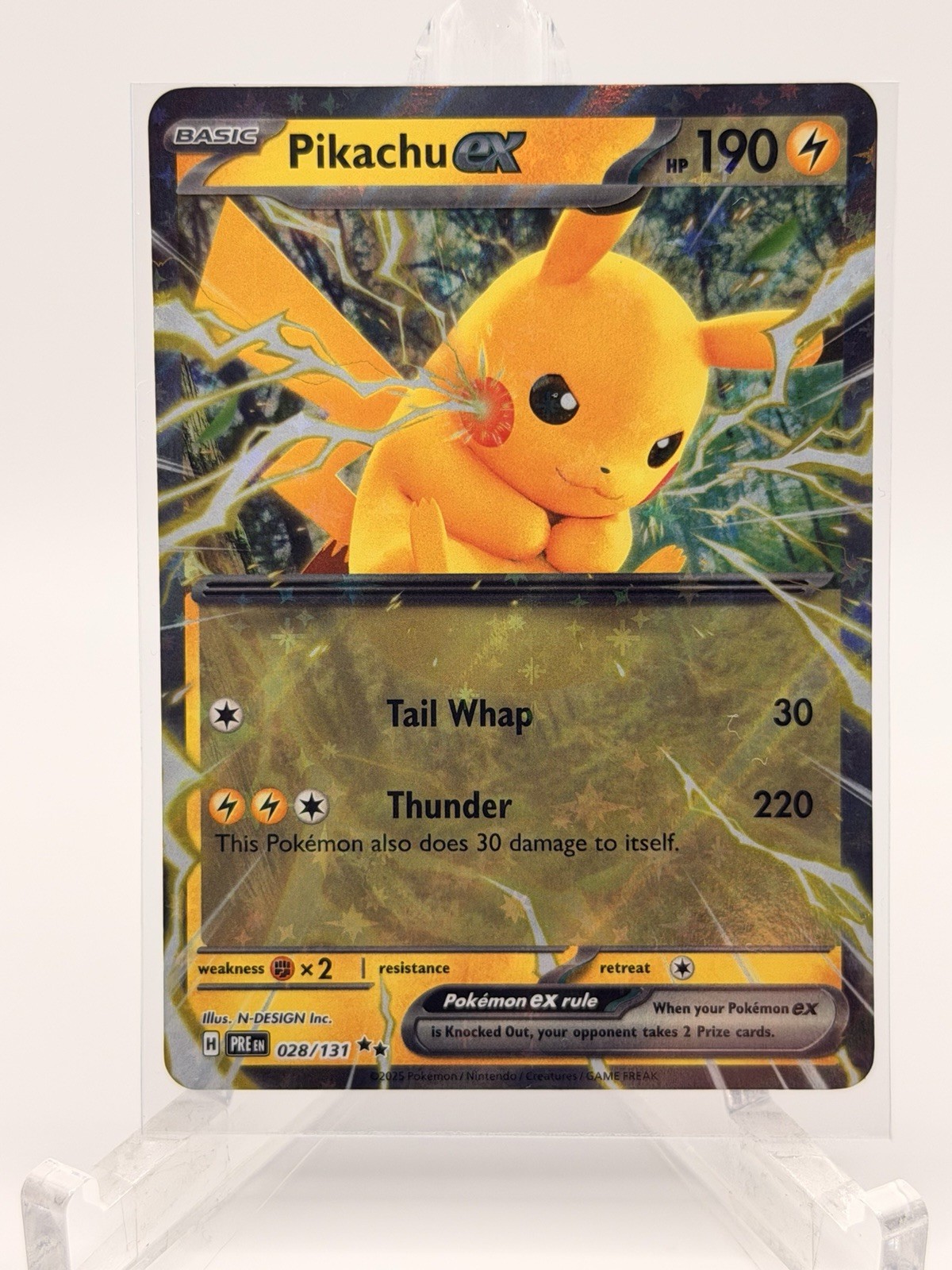 Pikachu ex 028/131 Sv: Prismatic Evolutions Holo Pokemon NM ++