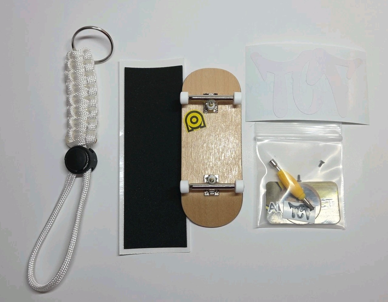 36mm Pro Wooden Fingerboard Complete | Abstract Mini Urethane Wheels | Handmade