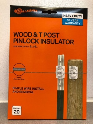 Gallagher G681134 Pinlock Wide Jaw Insulator White