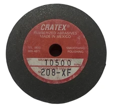 Cratex 2" x 1/2" x 1/4" Resin Bonded Rubber Wheel (Extra Fine Grit)
