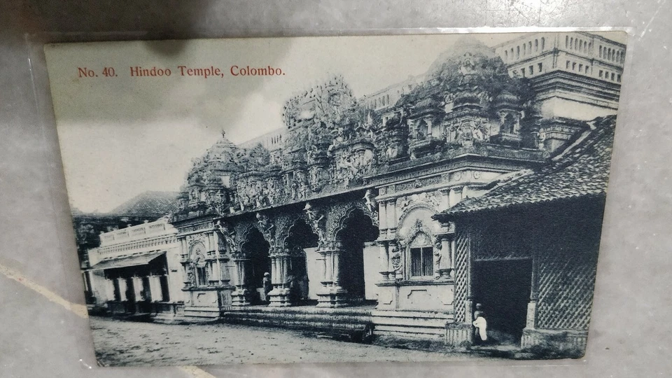 1907 Ceylon No.40 Hindoo Temple Colombo King Edward 6c Red Stamp Postcard to Fr - Image 2 of 4