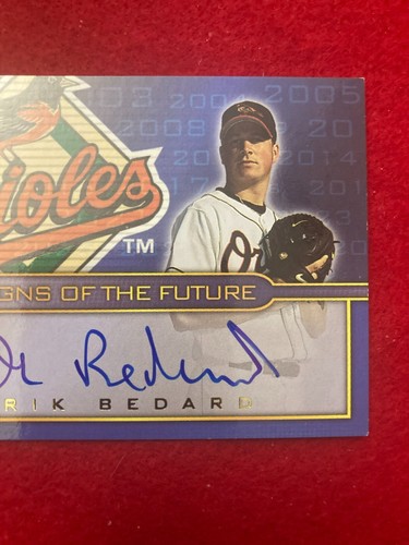 Erik Bedard 2002 Bowman Bozza Segni del Futuro #SOF-EB Firmato Auto Certificato - Foto 3 di 4