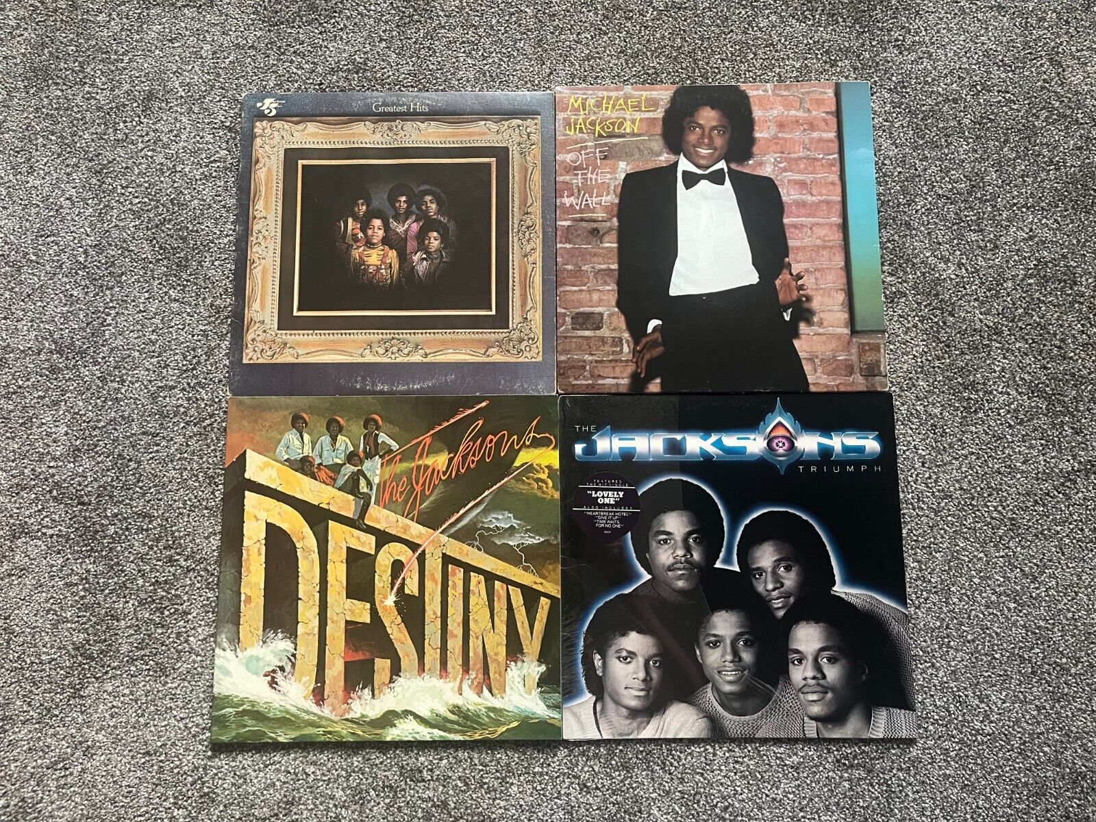 4-Lot Michael Jackson Five 5 Vinyl Albums Destiny Off Wall Greatest Hits Records