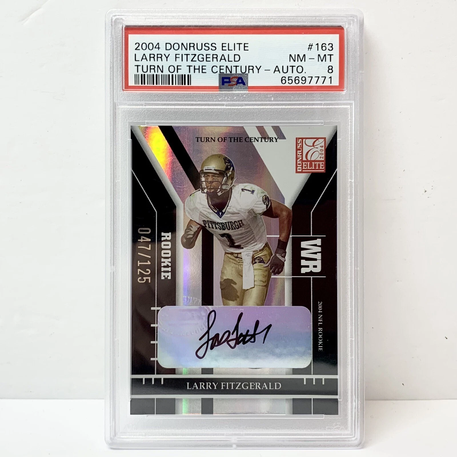 Larry Fitzgerald Donruss Elite Turn of the Century #163 Auto.