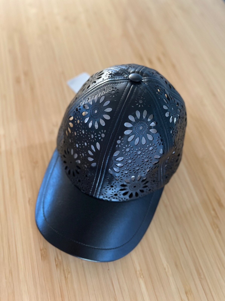 Brand NEW ? Christian Dior Sun Cap Hat lambskin leather black Logo 57cm S size Leather hat Dior Black size XS International in Leather  main image 2