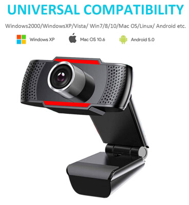 HD USB Webcam with Microphone for PC, Mac Video Recording USB-A Port, Plug  &Play