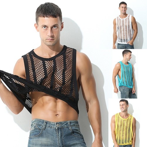 Stylish Muscle Comfy Mens Mesh Tank Top Perfect for Active