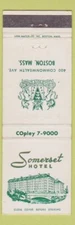 Matchbook Cover - Somerset Hotel Boston MA WEAR