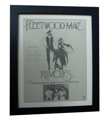 FLEETWOOD MAC+Rumours+TOUR+POSTER+AD+FRAMED+ORIGINAL 1977+EXPRESS WORLD SHIP