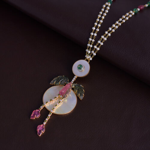 Angel Diamond Pave 14K Yellow Gold Valentine Gift Pendant Gemstones Fine Jewelry
