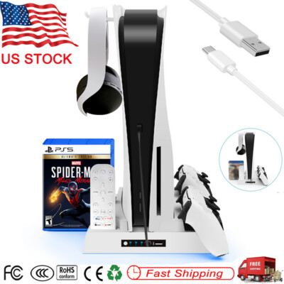 For PS5 PlayStation5 Controller Dual Charger Dock Station Vertical Cooling Stand