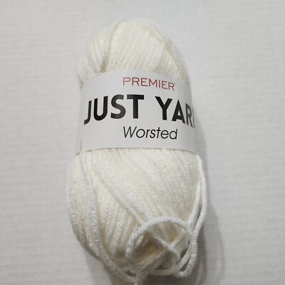 Premier Just Yarn Worsted Color Gentle White 2.1 Oz Skein