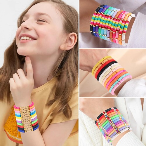 12 Pcs Preppy Jewelry Bracelets Set Friendship Beaded Bracelets for Women Girls - Picture 4 of 6