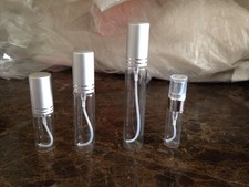 10 piezas Recargable Perfume Atomizador Plata Aluminio Pulverizador Botella Vidrio