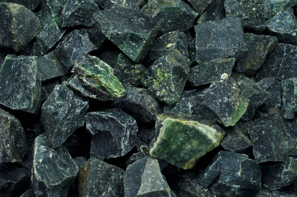 18 Pounds of Deep Green Serpentine Rough Stones - Cabbing, Tumble