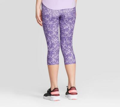 Girls' Floral Printed Performance Capri Leggings C9 Champion (Purple, XS)