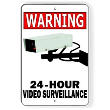 Video Surveillance Security 8" x 12" Aluminum Sign No Trespassing Alarm Camera