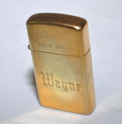 Vintage Zippo USA Solid Brass 1932-1985 Slim Lighter Vintage Zippo USA Solid Brass 1932-1985 Slim Lighter