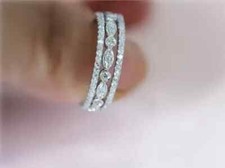 2Ct Round Cut Lab Created Diamond Engagement Band Ring Set 14K White Gold Finish