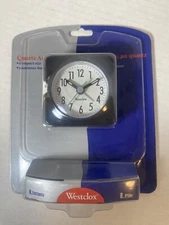 WESTCLOX Compact Clock Black Illuminated Hands