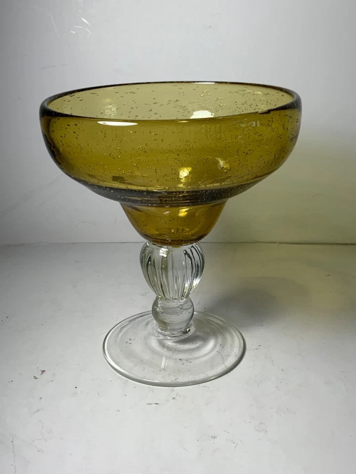 Set of 2 Artland Hand Blown Margarita Seeded Bubble Glasses- Gorgeous - Image 2 of 4