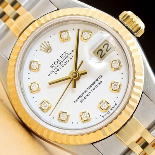 ROLEX LADIES DATEJUST 69173 TWO TONE 18K YELLOW GOLD & STEEL QUICKSET WATCH - Picture 1 of 9