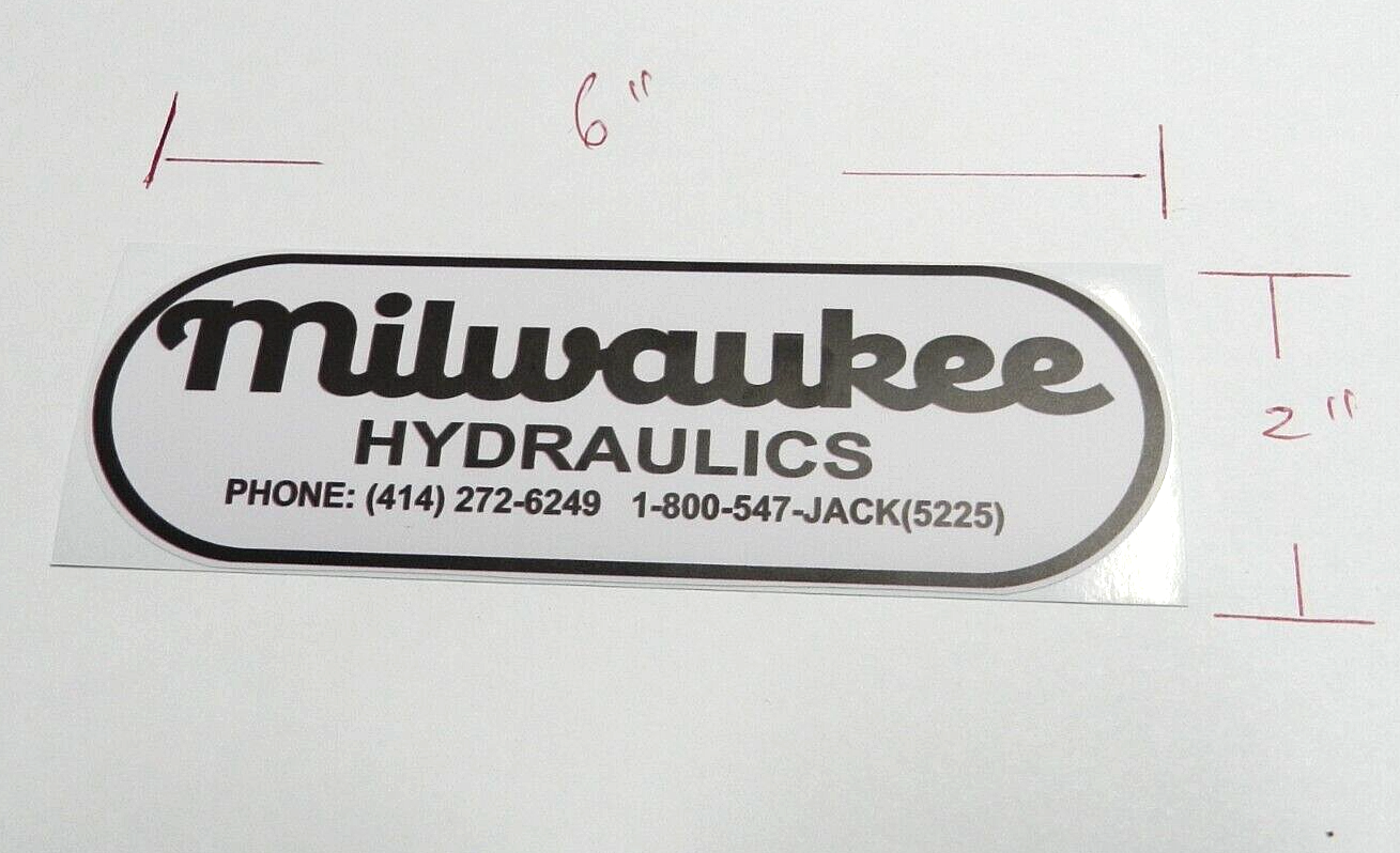 Original Decal 2 pc Label 2 ton or 4 Ton Milwaukee floor jack Made in