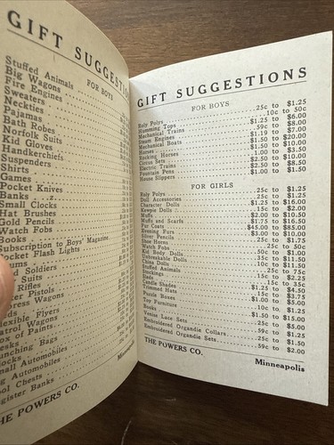 RARE What To Give For Christmas Minnesota "Powers Mercantile Company" Book - Picture 5 of 6