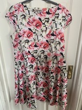 Lovely Joe Browns Floral Coral Multicoloured Dress Size 18 - Summer Cotton Blend