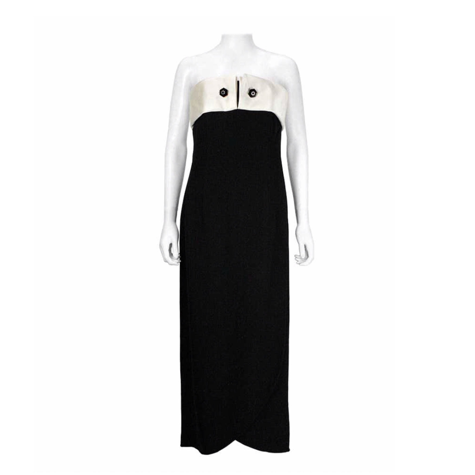 GIORGIO ARMANI Circa 1990s Black Wool Crepe Gown image 2