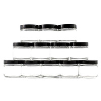 Airtight Glass Jar With Black Plastic Cover 2oz Clear Glass Jars Pack Of 12 Pcs Airtight Glass Jar With Black Plastic Cover 2oz Clear Glass Jars Pack Of 12 Pcs