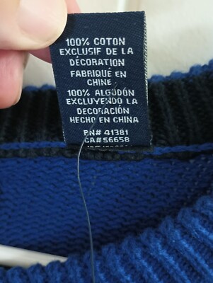Chaps Sweater Mens Large Blue Longsleeve Pullover Cotton Knit