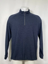 Dunning Golf Long Sleeve Performance Quarter-Zip Blue Sweater Men's LARGE