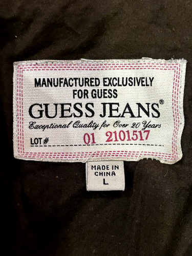 Men’s L Guess Brown Leather Jacket | Designer Moto Biker Style | Motorcycle Coat - Picture 5 of 5