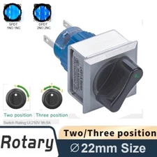 22mm SPDT/DPDT 5A250V 2/3Position Silver Square LED Plastic Selector Knob Switch